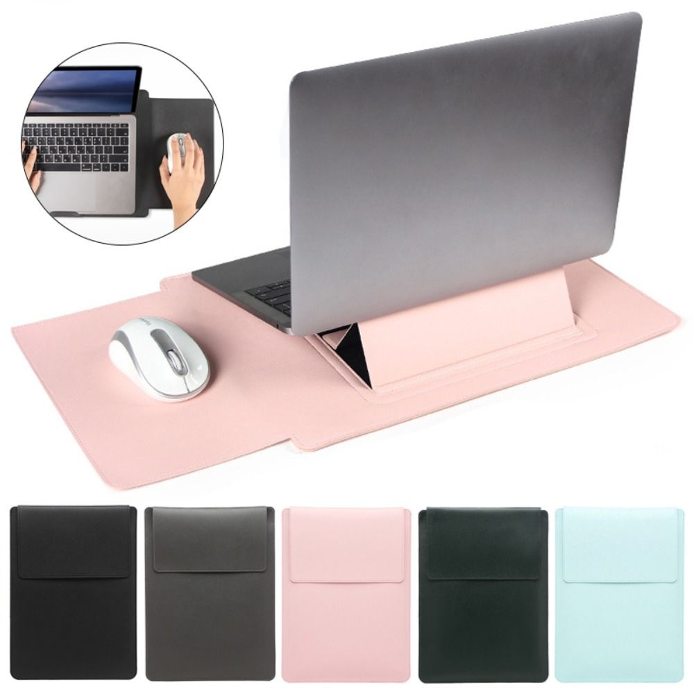 Laptop Bag Leather 15 - 13 15-Zoll-Laptop-Hülle mit Ständer, PU-Leder, Tablet-Hülle,
