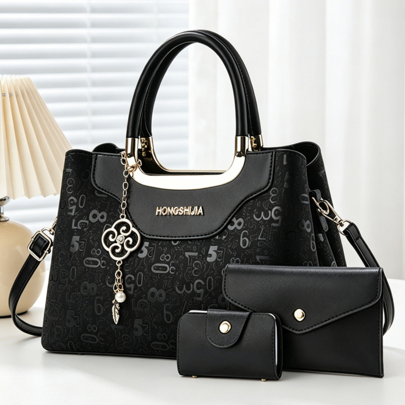 Luxury Zipper Bags - 3-teiliges Modisches Damen-Handtaschenset, Leicht Luxuriöse Digital-Bedruckte