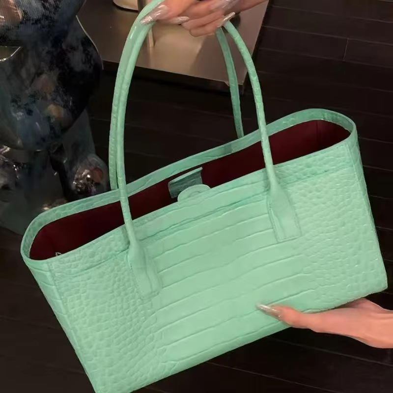 Luxury Bags Green - Kostenloser Versand Krokodil-geprägte Tragetasche Große Kapazität