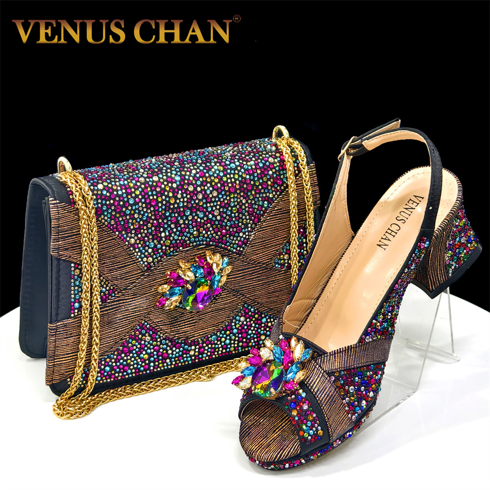 Luxury Bags Leather - 2025, luxuriöses italienisches Damen-Party-Schuhe- und Handtaschen-Set