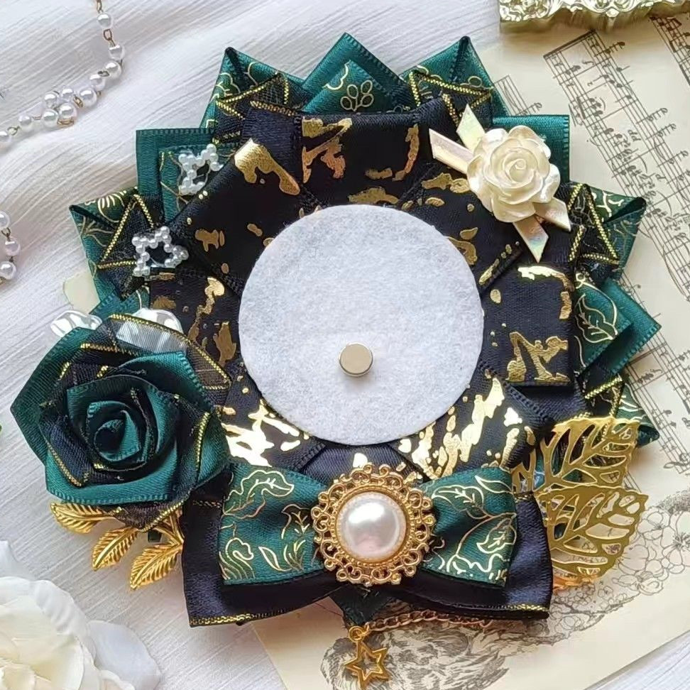 Luxury Bags Green - Grünes Bandabzeichen Rosette. Luxuriöse Ita-Taschen-Accessoires. Füllen