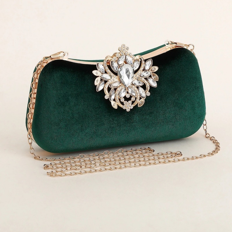 Dunkelgrüne Samt-Clutch Luxuri – Luxury Bags Green Bewertung und Preis