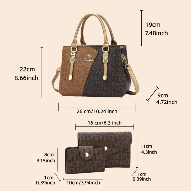 3-teiliges Damen-Taschenset, l – Luxury Bags Leather Bewertung und Preis