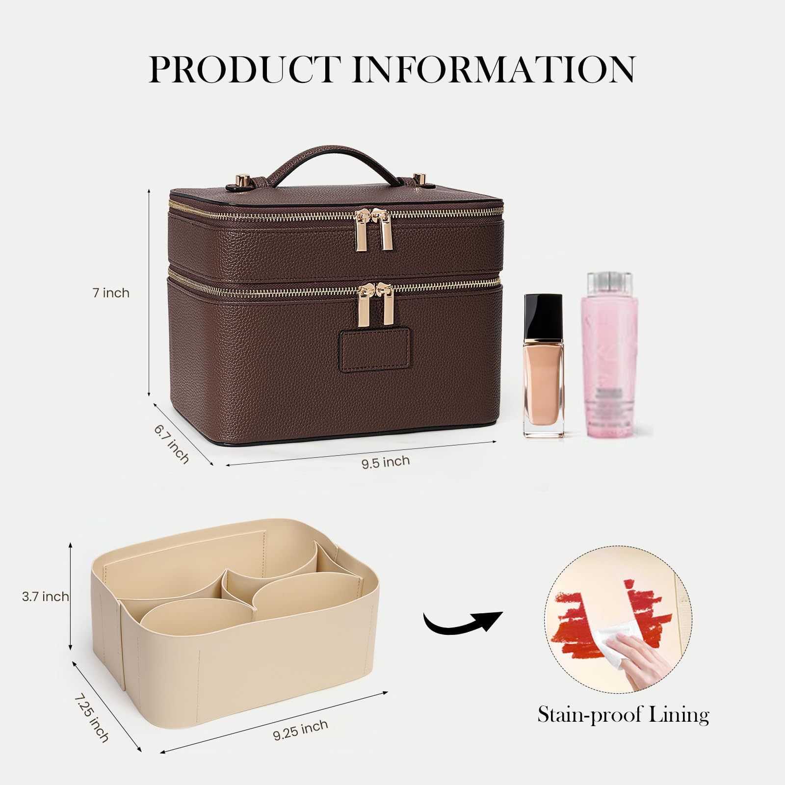 Große Kapazität Doppelschichti – Luxury Bags Leather Bewertung und Preis