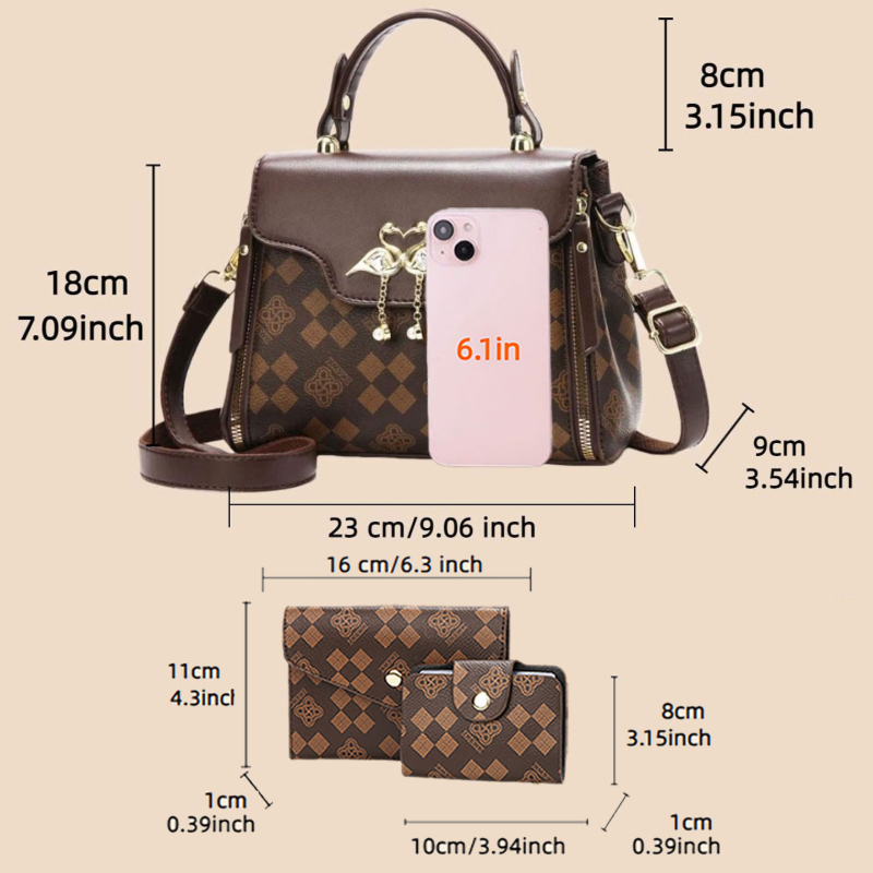 3-teiliges Damen-Taschenset, l – Luxury Zipper Bags Bewertung und Preis
