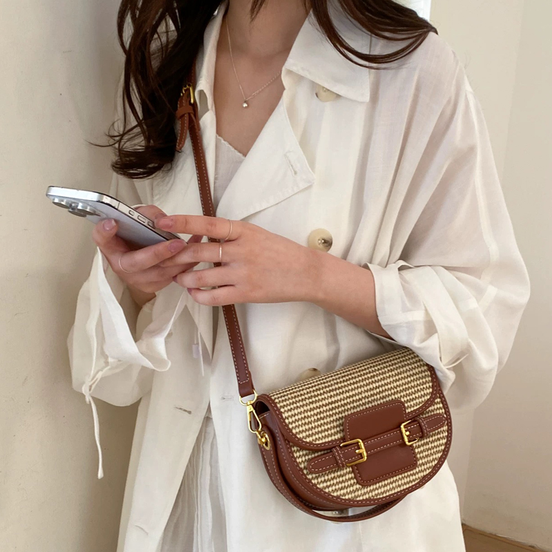 Englischer Stil Mini-Strohsatt – Luxury Bags Leather Bewertung und Preis